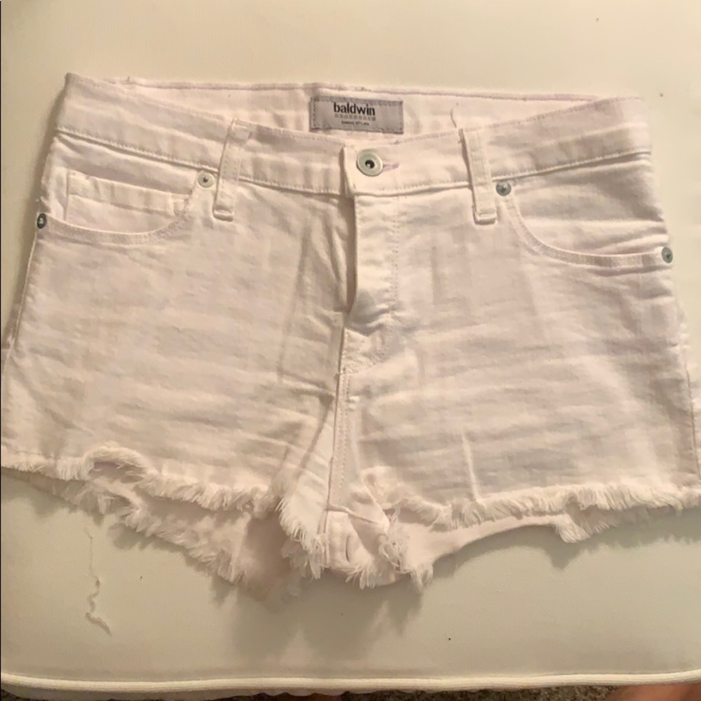 Baldwin White Denim Shorts, Size 25